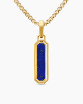 Streamline® Inlay Amulet in 18K Yellow Gold with Black Onyx and Lapis, 30.7mm