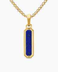 Streamline® Inlay Amulet in 18K Yellow Gold with Black Onyx and Lapis, 30.7mm