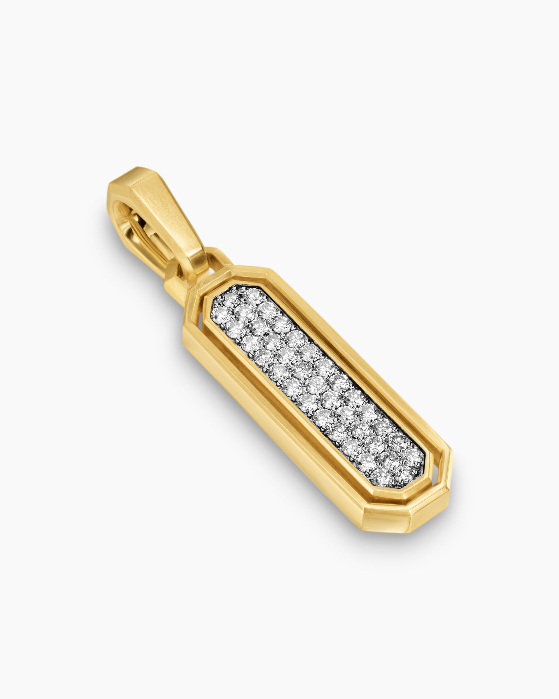 Streamline® Inlay Amulet in 18K Yellow Gold with Black Onyx and Diamonds, 30.7mm