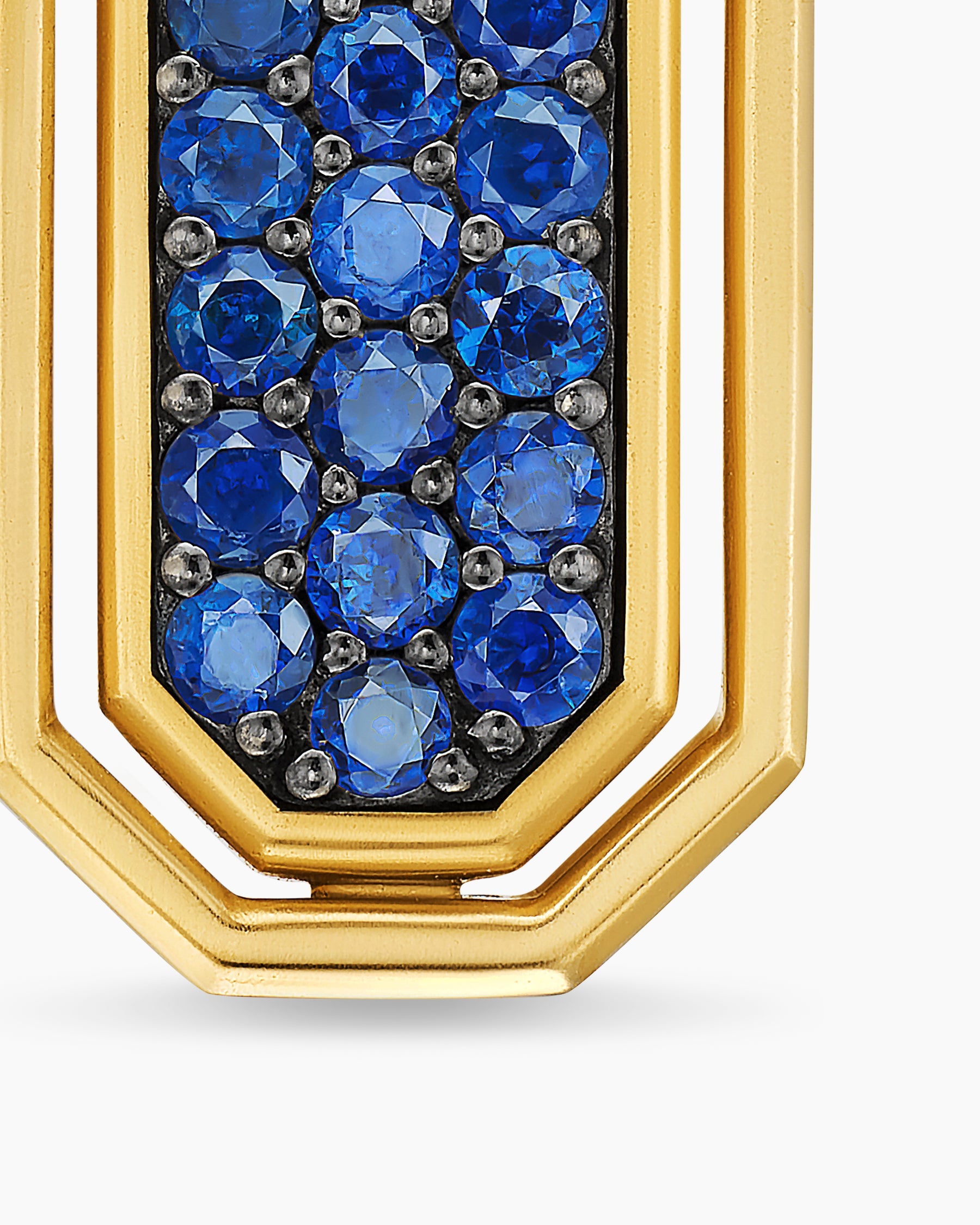 Streamline® Inlay Amulet in 18K Yellow Gold with Lapis and Sapphires, 30.7mm
