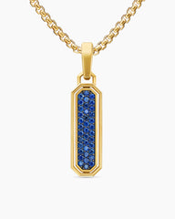 Streamline® Inlay Amulet in 18K Yellow Gold with Lapis and Sapphires, 30.7mm