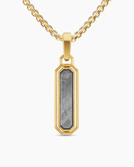 Streamline® Inlay Amulet in 18K Yellow Gold with Meteorite and Grey Diamonds, 30.7mm