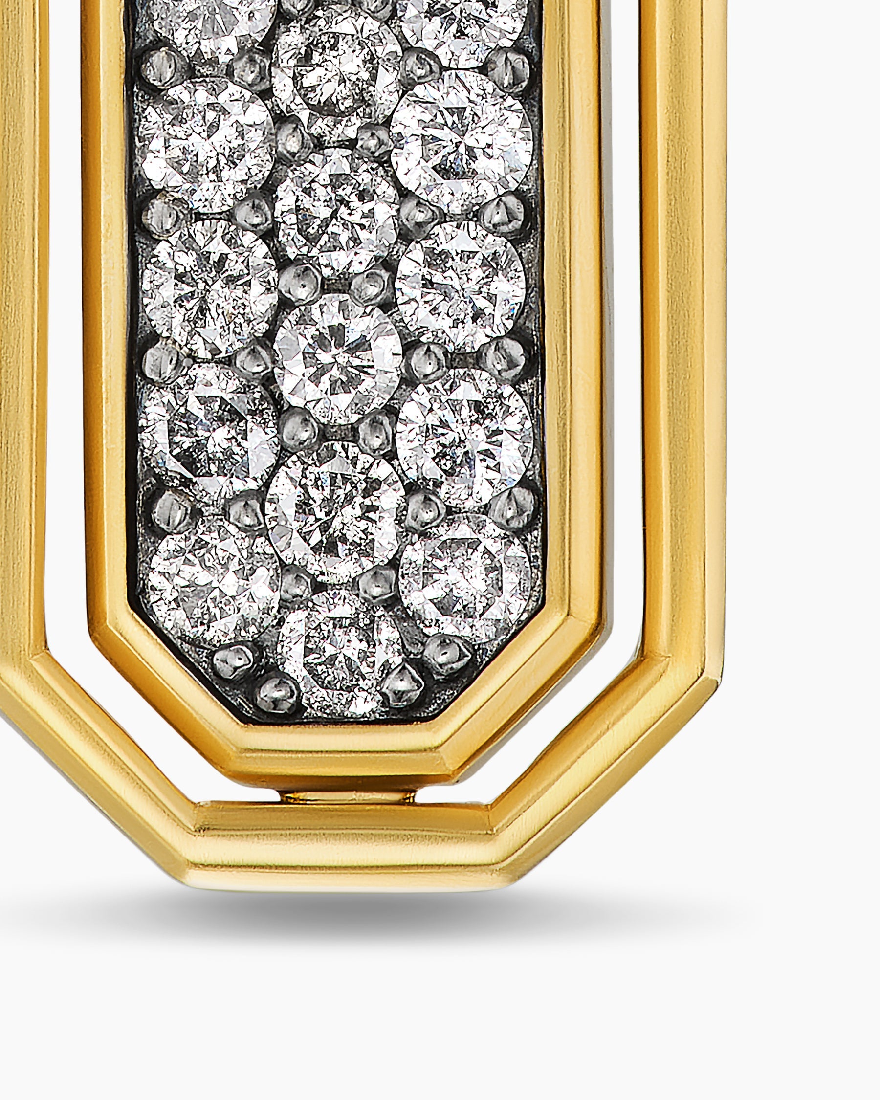 Streamline® Inlay Amulet in 18K Yellow Gold with Meteorite and Grey Diamonds, 30.7mm