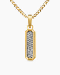Streamline® Inlay Amulet in 18K Yellow Gold with Meteorite and Grey Diamonds, 30.7mm