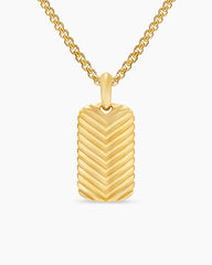 Chevron Tag in 18K Yellow Gold, 27mm
