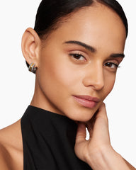 Cable Collectibles® Huggie Hoop Earrings in Sterling Silver with 14K Yellow Gold, 15.6mm