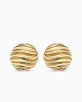 Sculpted Cable Stud Earrings in 18K Yellow Gold, 14mm