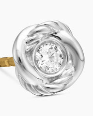 Infinity Stud Earrings in Sterling Silver with Diamonds, 6.8mm