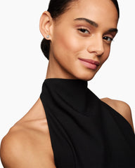 Infinity Stud Earrings in Sterling Silver with Diamonds, 6.8mm