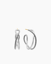 Crossover Hoop Earrings in Sterling Silver, 33.7mm