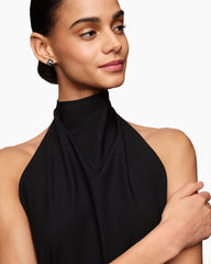 Cable Wrap Stud Earrings in Sterling Silver with Black Onyx and Diamonds, 11mm