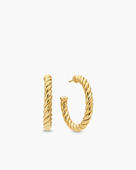 Sculpted Cable Hoop Earrings in 18K Yellow Gold, 40mm
