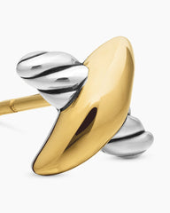 Petite X Stud Earrings in Sterling Silver with 18K Yellow Gold, 7.5mm