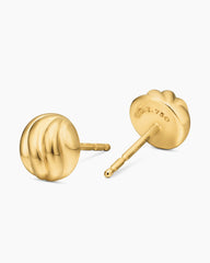 Sculpted Cable Stud Earrings in 18K Yellow Gold, 8mm