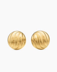 Sculpted Cable Stud Earrings in 18K Yellow Gold, 8mm