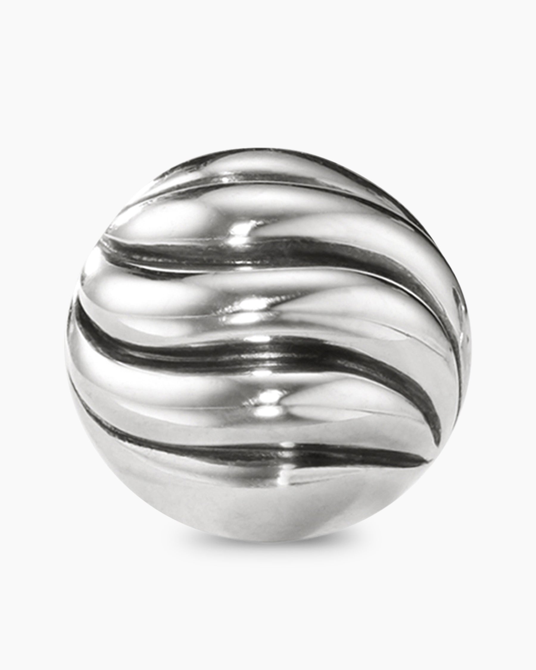 Sculpted Cable Stud Earrings in Sterling Silver, 8mm