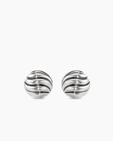 Sculpted Cable Stud Earrings in Sterling Silver, 8mm