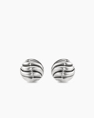 Sculpted Cable Stud Earrings in Sterling Silver, 8mm