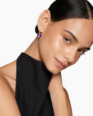 Chatelaine® Drop Earrings in 18K Yellow Gold with Amethyst and Diamonds, 11mm