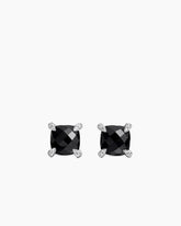 Chatelaine® Stud Earrings in Sterling Silver with Black Onyx and Diamonds, 9mm