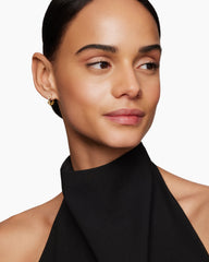 Stax Chain Link Huggie Hoop Earrings in 18K Yellow Gold with Diamonds, 12.5mm