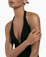 Crossover Stud Earrings in Sterling Silver with Diamonds, 11mm