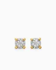 Petite Chatelaine® Stud Earrings in 18K Yellow Gold with Pavé Diamonds, 5mm