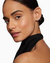 Petite Chatelaine® Stud Earrings in 18K White Gold with Pavé Diamonds, 5mm