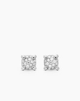 Petite Chatelaine® Stud Earrings in 18K White Gold with Pavé Diamonds, 5mm