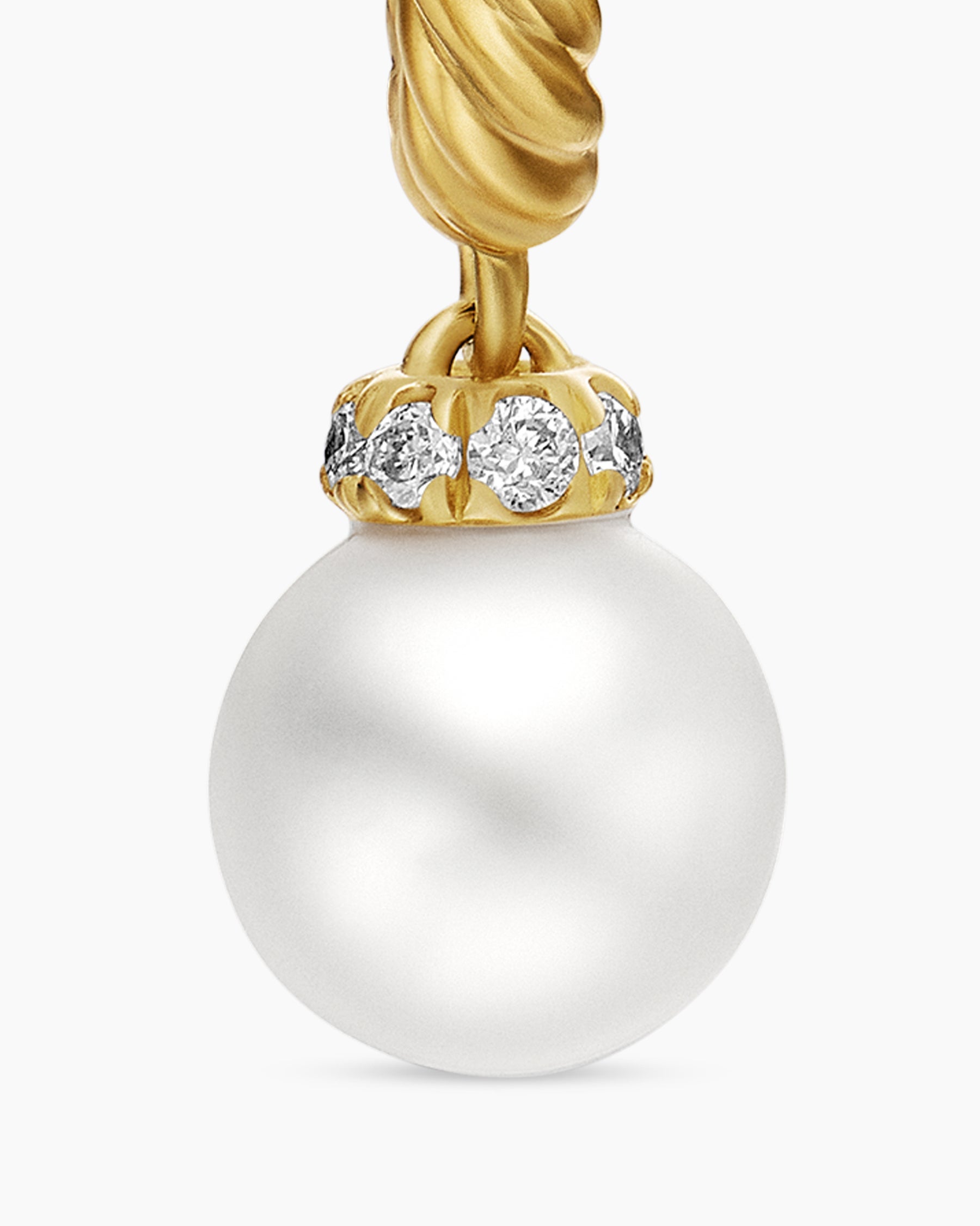 Petite Solari Drop Earrings in 18K Yellow Gold with Pearls and Diamonds, 17.2mm