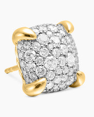 Chatelaine® Stud Earrings in 18K Yellow Gold with Pavé Diamonds, 11mm