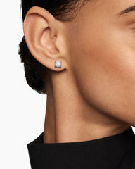 Petite Chatelaine® Stud Earrings in Sterling Silver with Pavé Diamonds, 6.5mm