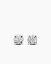 Petite Chatelaine® Stud Earrings in Sterling Silver with Pavé Diamonds, 6.5mm