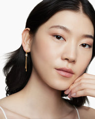 Helena Box Chain Drop Earrings in 18K Yellow Gold with Diamonds, 52.8mm