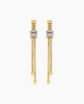 Helena Box Chain Drop Earrings in 18K Yellow Gold with Diamonds, 52.8mm