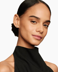 Cushion Stud Earrings in 18K Rose Gold with Cognac Diamonds, 8mm