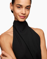 Cushion Stud Earrings in 18K White Gold with Black Diamonds, 8mm