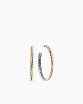Crossover Hoop Earrings in Sterling Silver with 18K Yellow Gold, 44mm