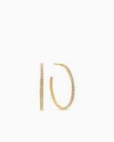 Pavé Hoop Earrings in 18K Yellow Gold with Diamonds, 38mm
