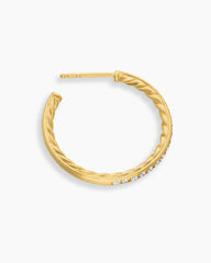 Pavé Hoop Earrings in 18K Yellow Gold with Diamonds, 25.4mm