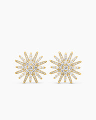 Starburst Stud Earrings in 18K Yellow Gold with Diamonds, 19mm
