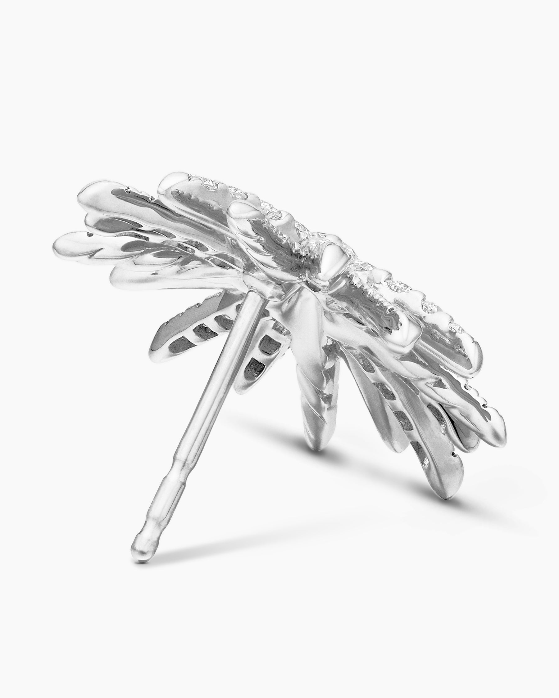 Starburst Stud Earrings in 18K White Gold with Diamonds, 19mm