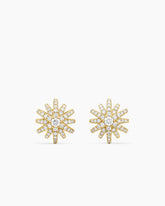 Starburst Stud Earrings in 18K Yellow Gold with Diamonds, 11.7mm