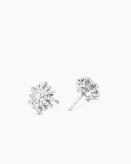 Starburst Stud Earrings in 18K White Gold with Diamonds, 11.7mm