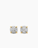 Chatelaine® Stud Earrings in 18K Yellow Gold with Pavé Diamonds, 8mm