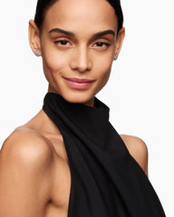 Petite Chatelaine® Pavé Bezel Stud Earrings in Sterling Silver with Blue Topaz and Diamonds, 5mm