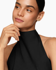 Petite Chatelaine® Pavé Bezel Stud Earrings in Sterling Silver with Peridot and Diamonds, 5mm