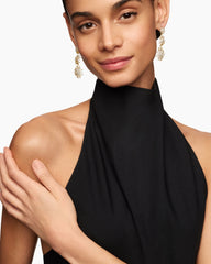 Starburst Triple Drop Earrings in 18K Yellow Gold with Diamonds, 51mm