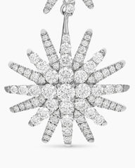 Starburst Triple Drop Earrings in 18K White Gold with Diamonds, 51mm