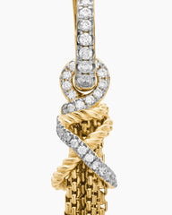 Helena Chain Tassel Earrings in 18K Yellow Gold with Diamonds, 76mm